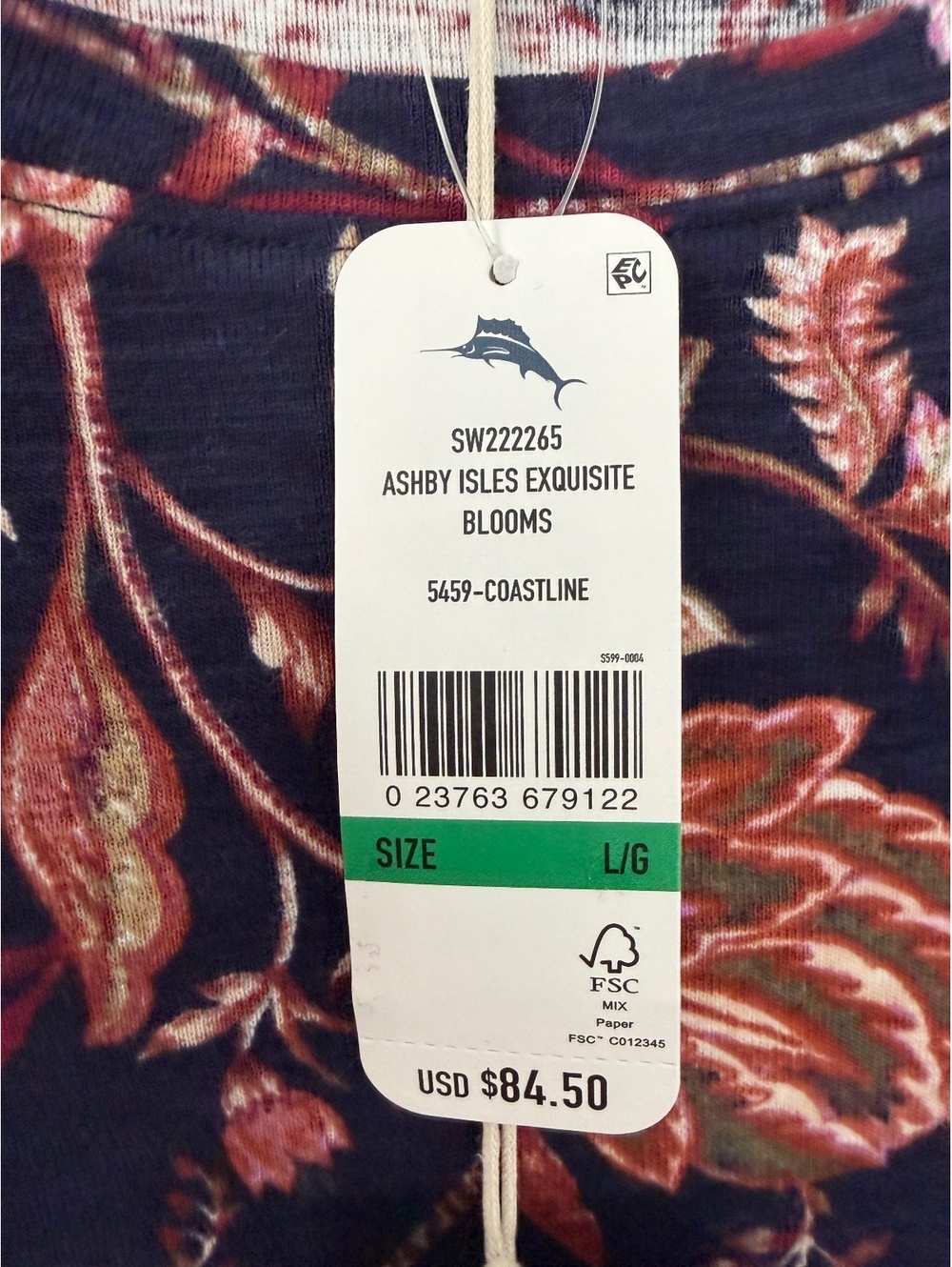 Tommy Bahama NWT Round Neck Floral Ashby Isles Exquisite Blouse Size L - Picture 7 of 7